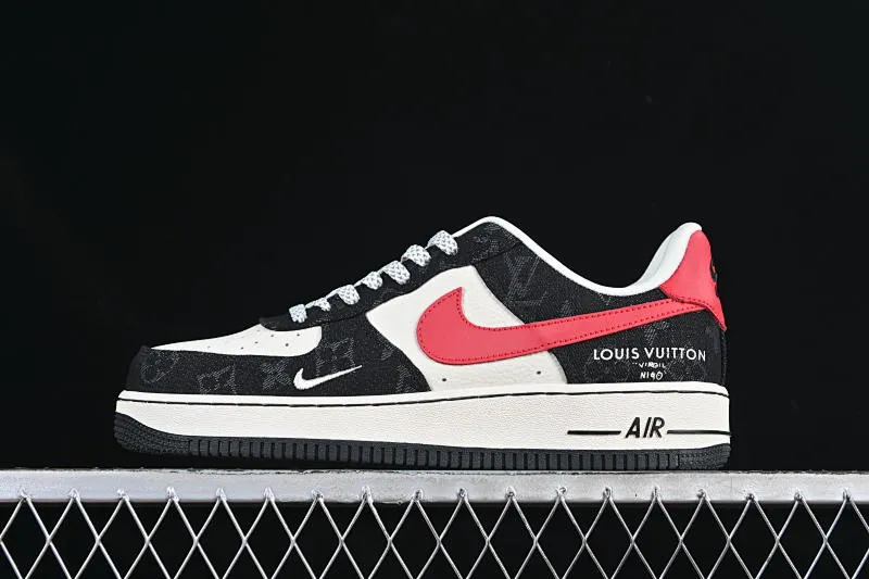 All categories Nk Air Force 1 Air Force series Nk Air Force 1 Low Air Force low-top Nike Air Force 1'07 Low LV joint white, red and black denim Air Force 1 low-top casual sneakers ZD1988-002